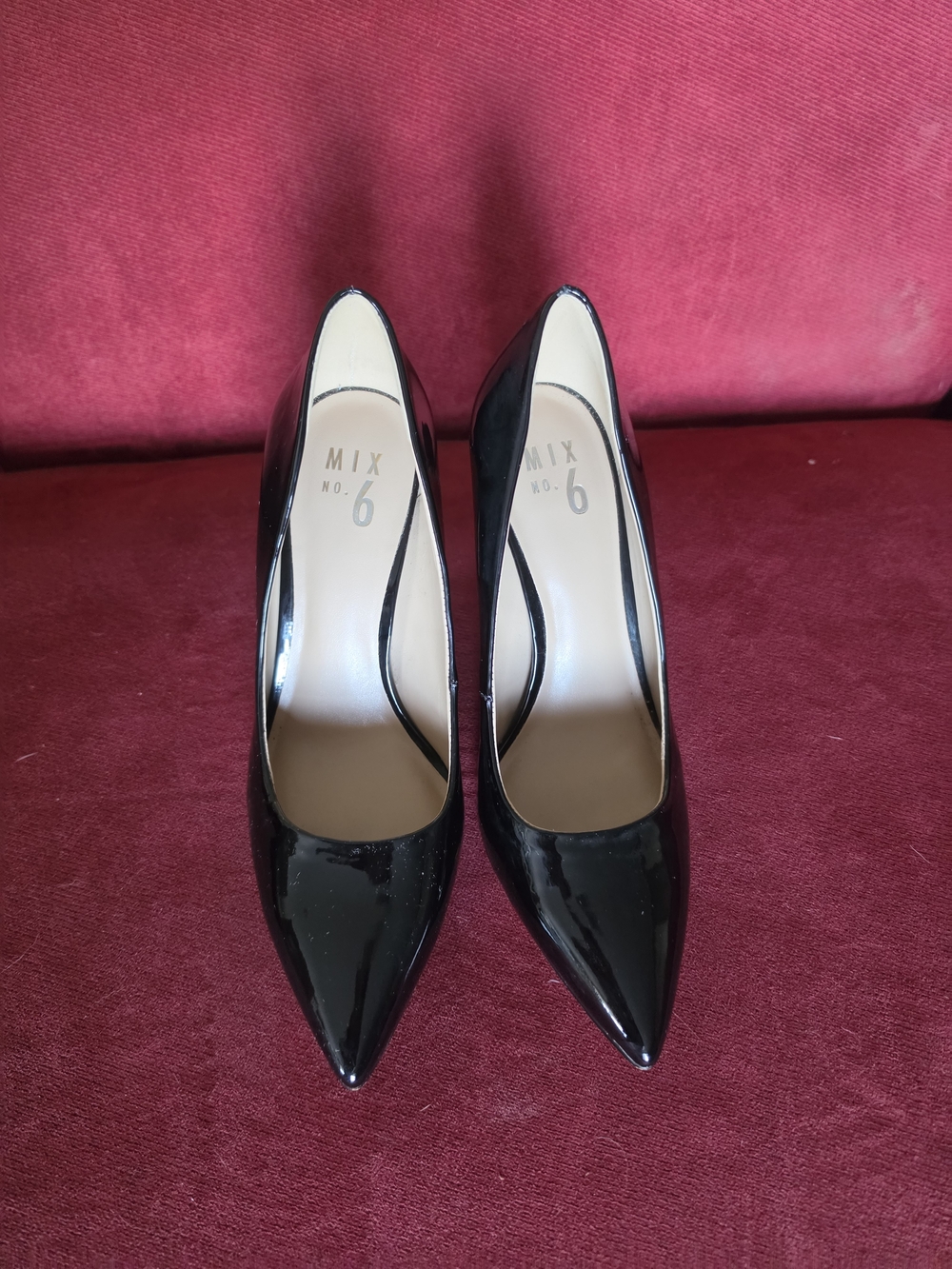 MIX No. 6 Black Patent Pointed-Toe Pumps